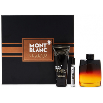 Mont Blanc Legend Night набор (парфюмированная вода 100 ml + парфюмированная вода 7.5 ml mini + бальзам после бритья бальзам после бритья 100 ml) (3386460105491)