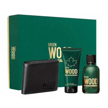 Dsquared2 Wood Green Pour Homme Набор (Туалетная вода 100 ml +100 Гель для душа + Wallet) (8011003860678)