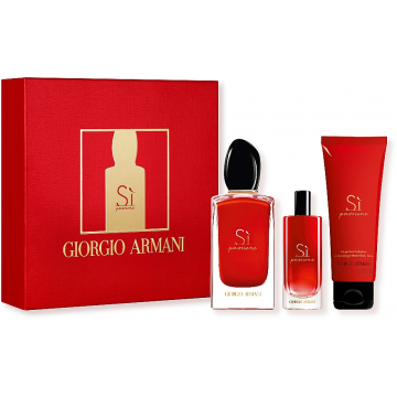 Armani Si Passione  Набор (Парфюмированная вода 100 ml + Парфюмированная вода 15 ml + 75 ml b/l) (3614273225250)