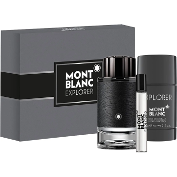 Mont Blanc Explorer  Набор (Парфюмированная вода 100 ml spray + Парфюмированная вода mini 7.5 ml + Твердый дезодорант 75 g.) брак упаковки (64895)