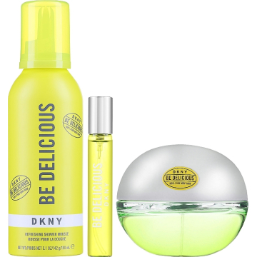 Dkny Be Delicious  Набор (Парфюмированная вода 100 ml + Парфюмированная вода 15 ml + 150 ml Гель для душа) 