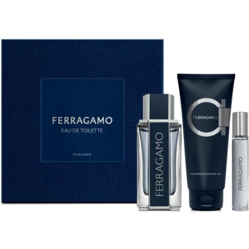Ferragamo  Набор (Туалетная вода 100 ml + Туалетная вода 10 ml mini + 100 ml Гель для душа) (8052086378049)
