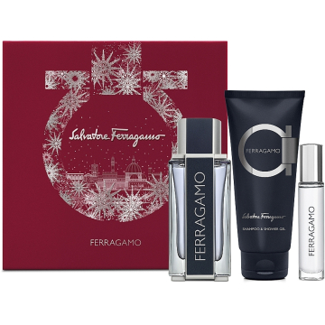 Ferragamo  Набор (Туалетная вода 100 ml + Туалетная вода 10 ml mini + 100 ml Гель для душа) примятые (74803)