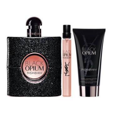 Ysl Opium Black  Набор (Парфюмированная вода 90 ml + Парфюмированная вода 10 ml + 50 ml b/l) 