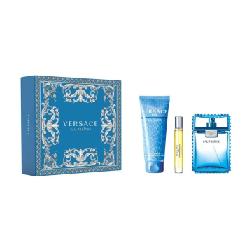 Versace Eau Fraiche  Набор (Туалетная вода 100 ml + Туалетная вода 10 ml mini + 150 ml Гель для душа) примятые (76858)