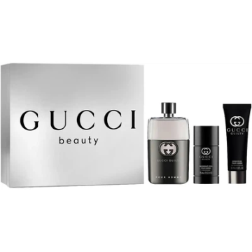 Gucci Guilty  Набор (Туалетная вода 90 ml +75 ml Твердый дезодорант+ 50 ml Гель для душа ) примятые (77587)