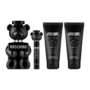 Moschino Toy Boy  Набор (Парфюмированная вода 100 ml + 100 Гель для душа+100 ash\Бальзам после бритья +10 ml) примятые (71615)