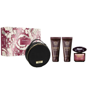 Versace Crystal Noir  Набор (Парфюмированная вода 90 ml + 100 ml Гель для душа + 100 ml Лосьон для тела + meicap case ) (8011003902866)