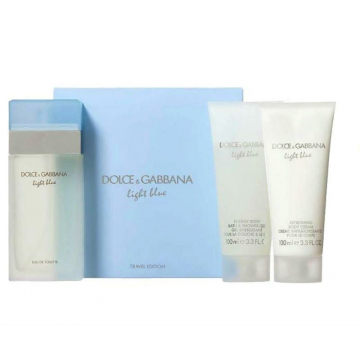 Dolce&Gabbana Light Blue Набор (Туалетная вода 100 ml + Гель для душа 100 ml + Лосьон для тела 100 ml) Travel Ed.  (3423473034247)